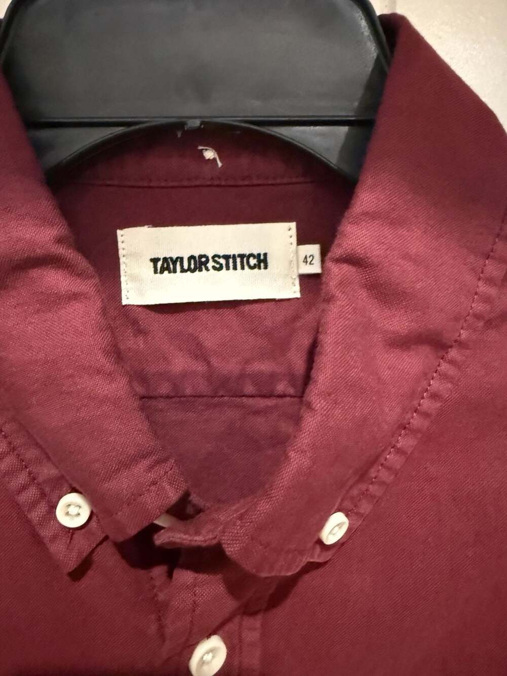 Taylor Stitch The Jack Button Down Shirt Burgundy Size 42 - Picture 2 of 4